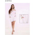 Us Mulheres Verão Strapless Lace Stitching Correias Hollow Branco Sólido Cor Long Sleeve Jumpsuit Piece Shorts